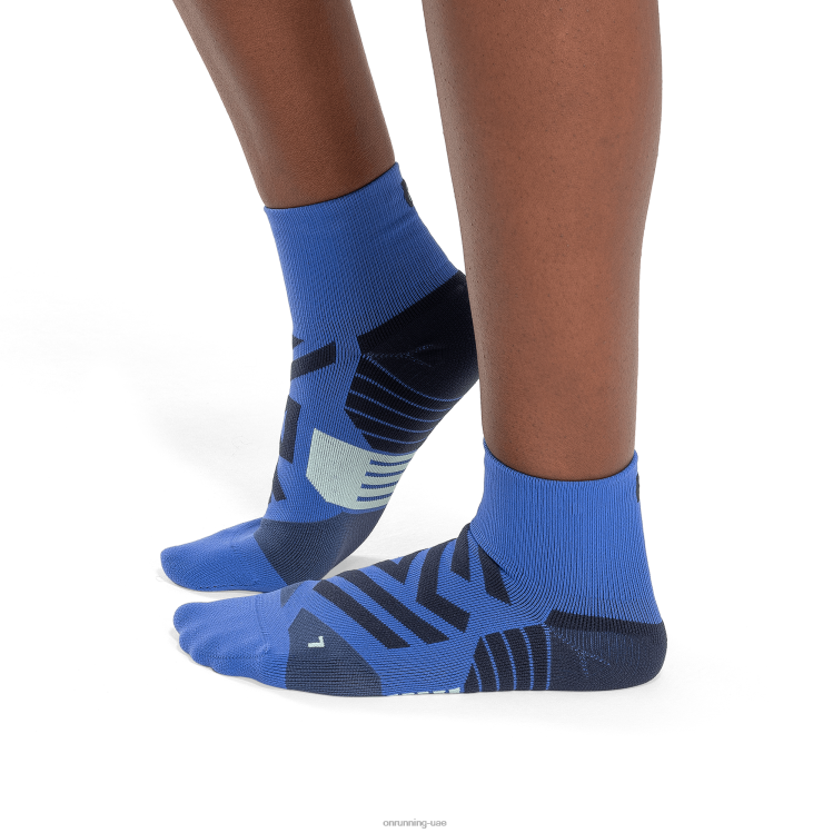 On Runningجورب متوسط ​​الأداء DH2TH205 الكوبالت/الدنيم